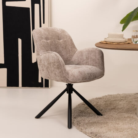 Tower Living Draaibare Eetkamerstoel 'Isola' kleur Beige | Tower Living
