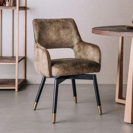 Tower Living Draaibare Eetkamerstoel 'Lenno' Velvet