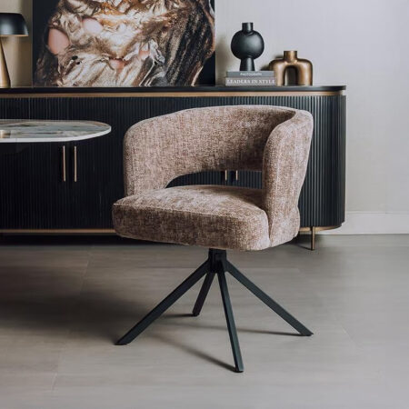 Tower Living Draaibare Eetkamerstoel 'Mura' Chenille