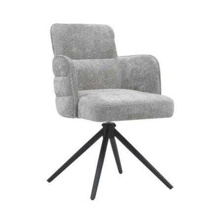 Tower Living Draaibare Eetkamerstoel 'Rumo' kleur Lichtgrijs | Tower Living