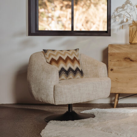 Tower Living Draaifauteuil 'Barga' kleur Off White | Tower Living