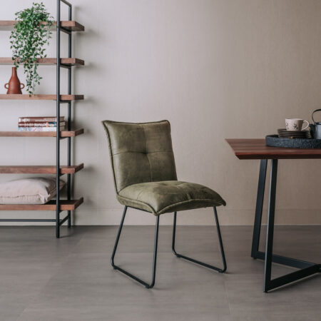 Tower Living Eetkamerstoel 'Seda' kleur groen | Tower Living