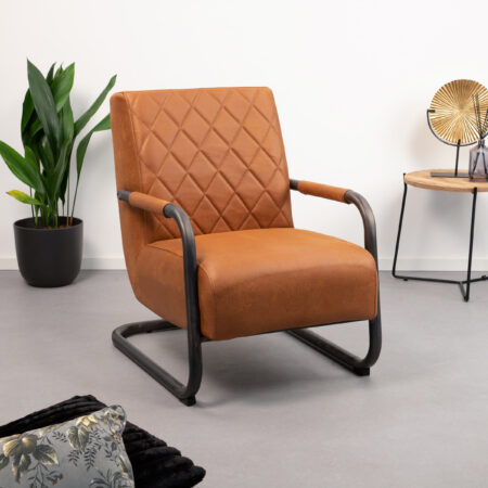 Tower Living Fauteuil 'Civo' kleur Cognac | Tower Living