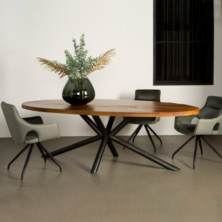 Tower Living Ovale Eettafel 'Selva' Mangohout