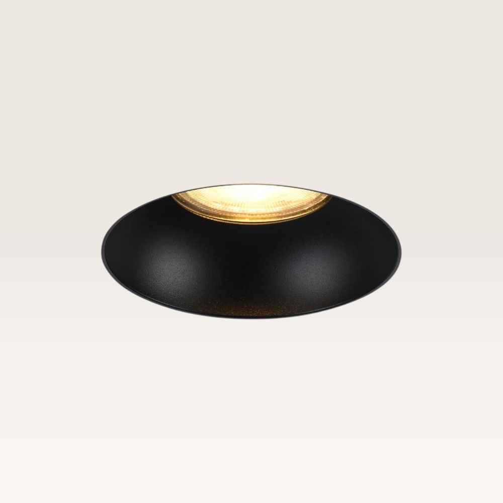 Trimless Inbouwspot Junaro nero - Inbouwdiepte 100mm - GU10-fitting - IP20 voor binnen - Zwart - Met doorlusbedrading | LUSENZ