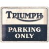Triumph Parking Only Metalen Bord - 30 x 40 cm | Triumph
