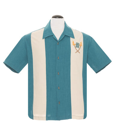 Tropical Itch Shirt Teal-M | 30% korting | Steady Clothing