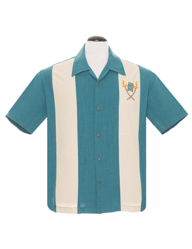 Tropical Itch Shirt Teal-M | 30% korting | Steady Clothing