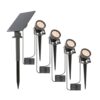 Troy - 4x Solar Prikspot - Separaat zonnepaneel - 3000K warm wit - IP65 waterdicht - Tuinspot | HOFTRONIC