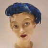 True Vintage 1950s Fascinator Pauwen Veren Blauw Bruin | Fiftiesstore