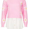 Trui Blouse Bloemen Roze | Fashionize