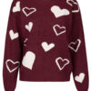 Trui Harten Bordeaux | Fashionize