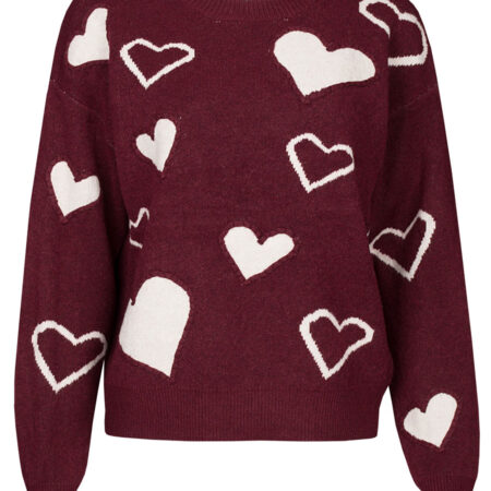 Trui Harten Bordeaux | Fashionize