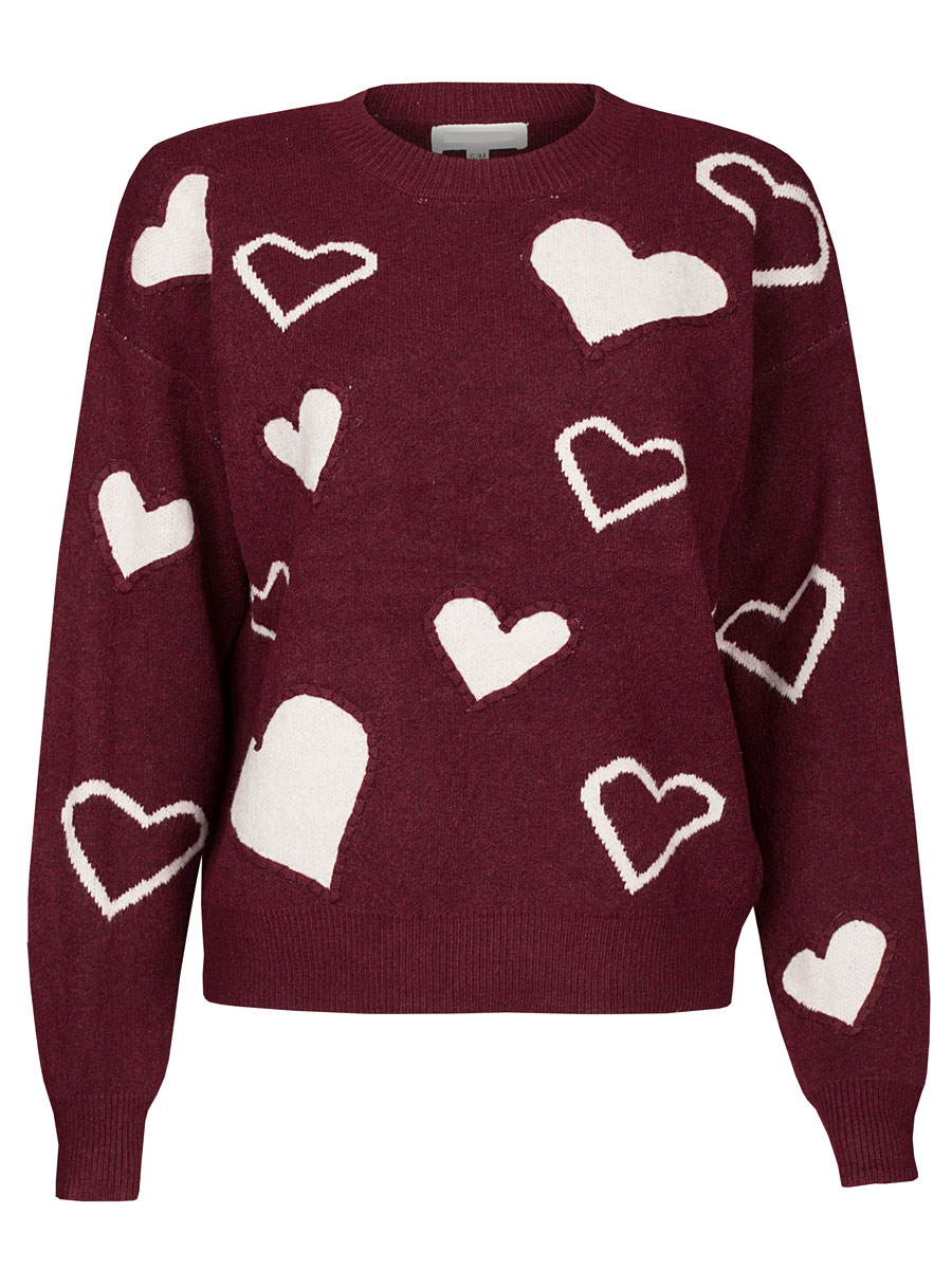 Trui Harten Bordeaux | Fashionize