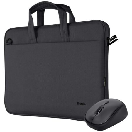 Trust Bologna Laptoptas en muisset Laptop tas Zwart | Trust