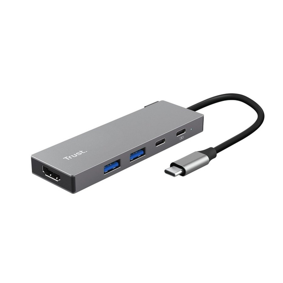 Trust DALYX 5-IN-1 MULTIPORT USB Hub Grijs | Trust