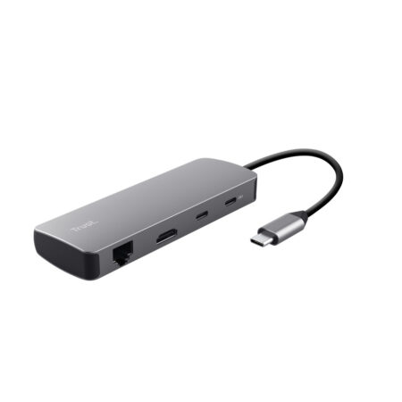 Trust DALYX 8-IN-1 MULTIPORT ADAPTER USB Hub Grijs | Trust