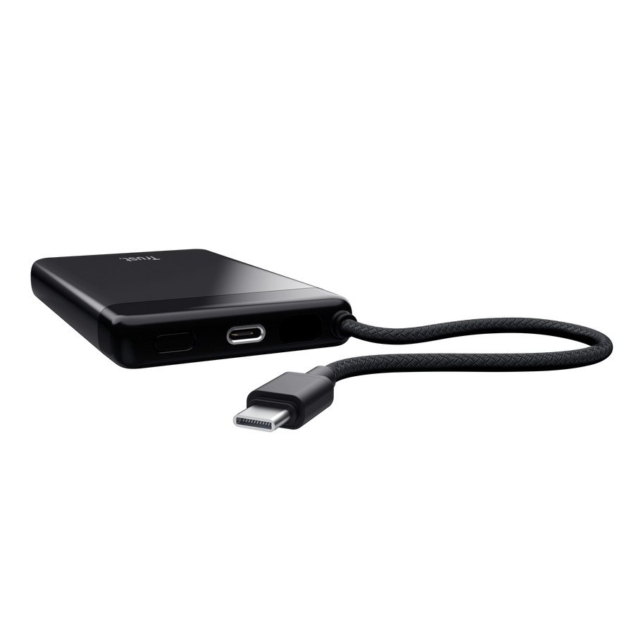 Trust Fiera 10.000 mAh Powerbank met geïntegreerde kabel Powerbank Zwart | Trust