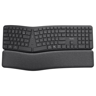 Trust KEYRA ERGO MULTI CONNECT WIRELESS KEYBOARD US Toetsenbord Zwart | Trust