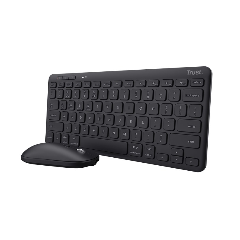 Trust Lyra Multi-Device Wireless Keyboard & Mouse Toetsenbord Zwart | Trust