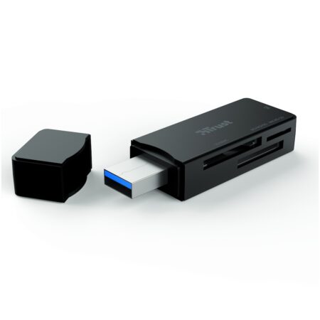 Trust Nanga Compacte USB-kaartlezer (USB 3.2) Desktop accessoire Zwart | Trust