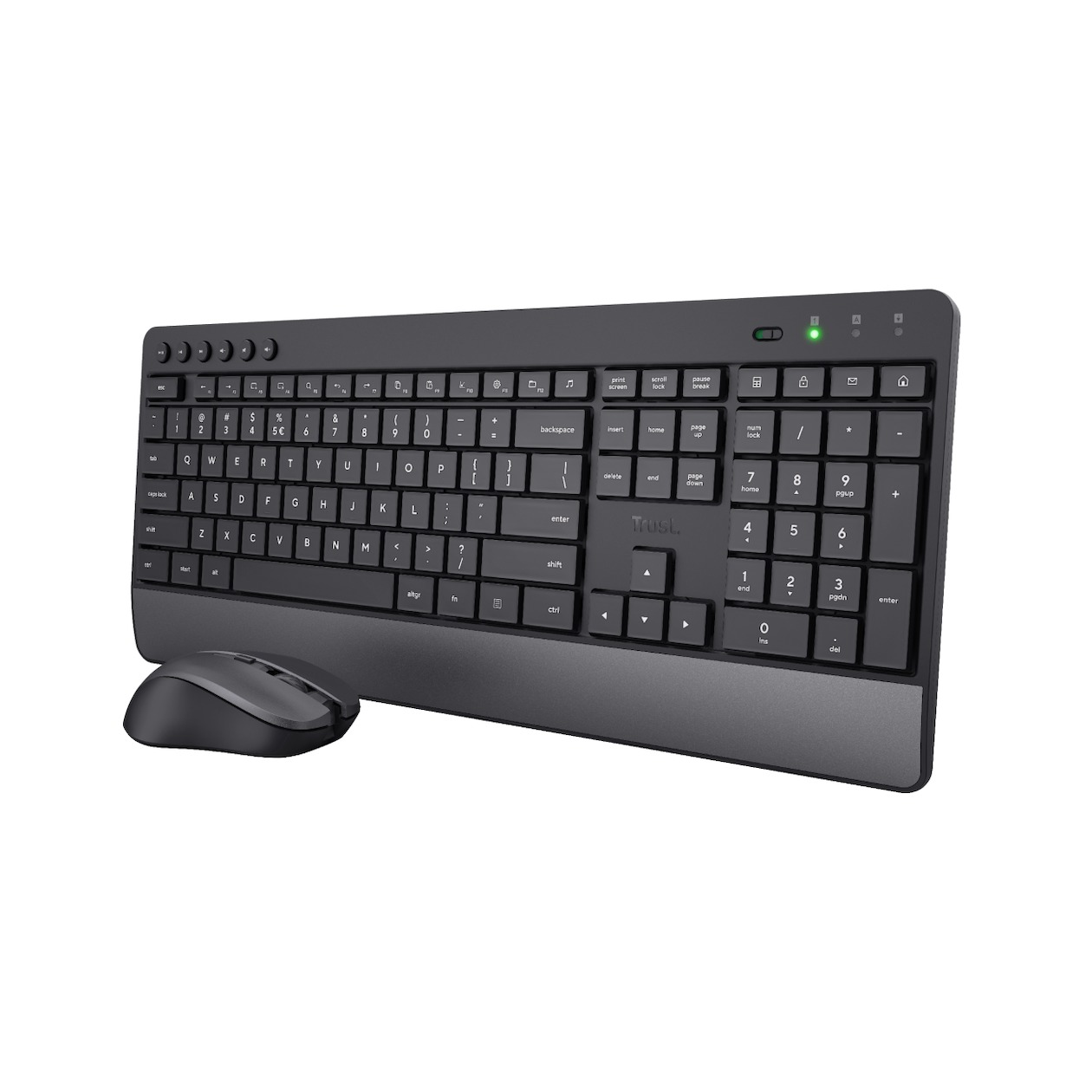 Trust Trezo Comfort Draadloze Keyboard & Mouse Set Toetsenbord Zwart | Trust