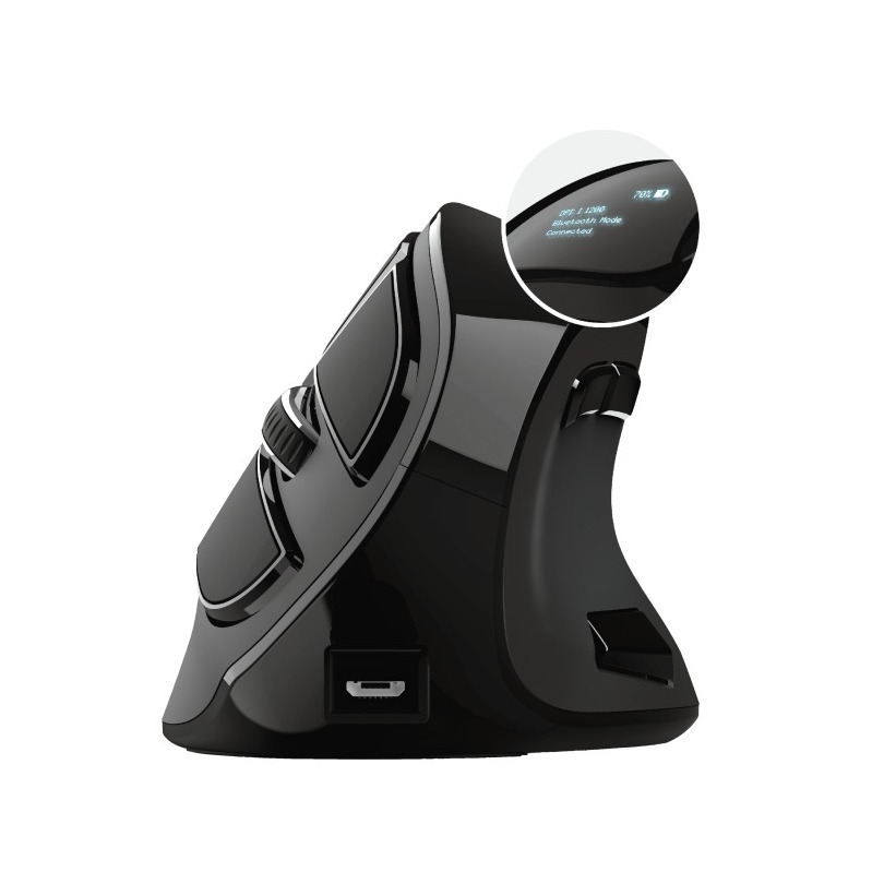 Trust Voxx Oplaadbare Ergonomische Draadloze Muis Muis Zwart | Trust