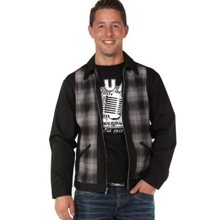 Two Tone Plaid Jacket Black and Grey-XS | 37% korting | Steady Clothing