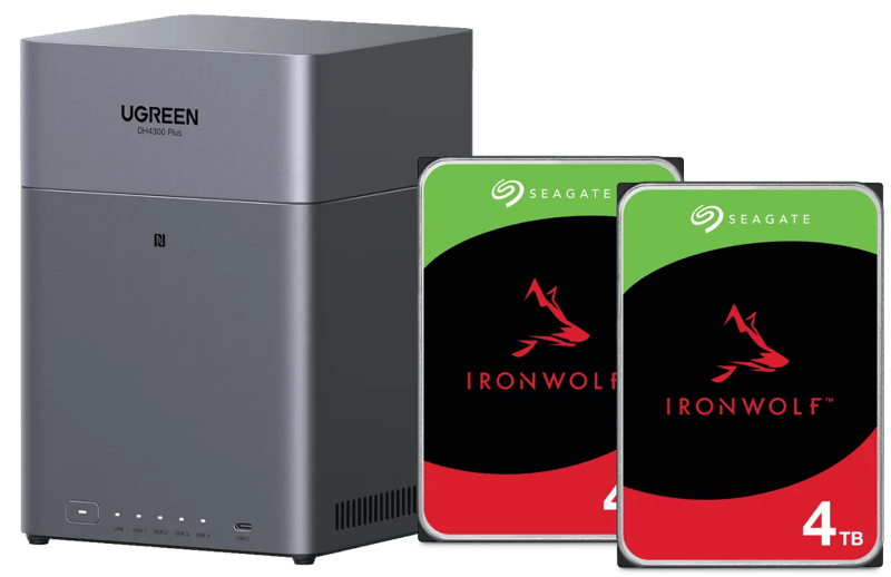 UGREEN NASync DH4300 Plus + Seagate Ironwolf 4TB Duo Pack