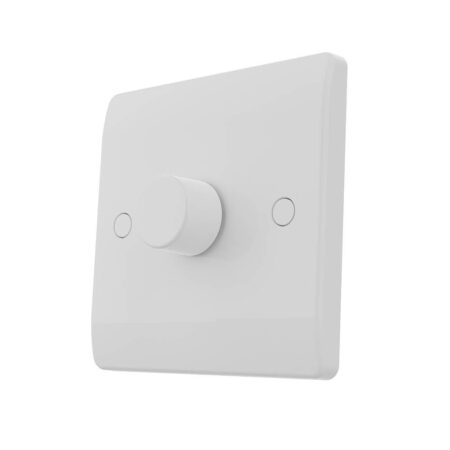 UK LED dimmer met draaiknop - 3-160W - Ondersteunt Two-way-1-gang (wisselschakeling) - Fase-aan- en afsnijding - Voor Britse wanddozen - Inclusief afdekmateriaal | HOFTRONIC