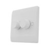 UK LED dimmer met draaiknop - 3-160W - Ondersteunt Two-way-2-gang (wisselschakeling) - Fase-aan- en afsnijding - Voor Britse wanddozen - Inclusief afdekmateriaal | HOFTRONIC