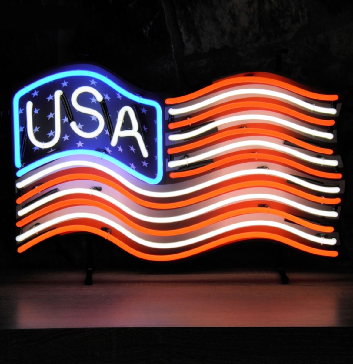 USA Amerikaanse Vlag Neon Verlichting 64 x 40 cm - Rood