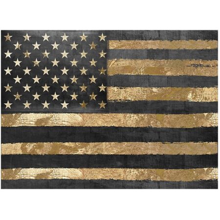 USA Vlag Goud En Zwart Decoratie Bord | 12% korting | Fiftiesstore