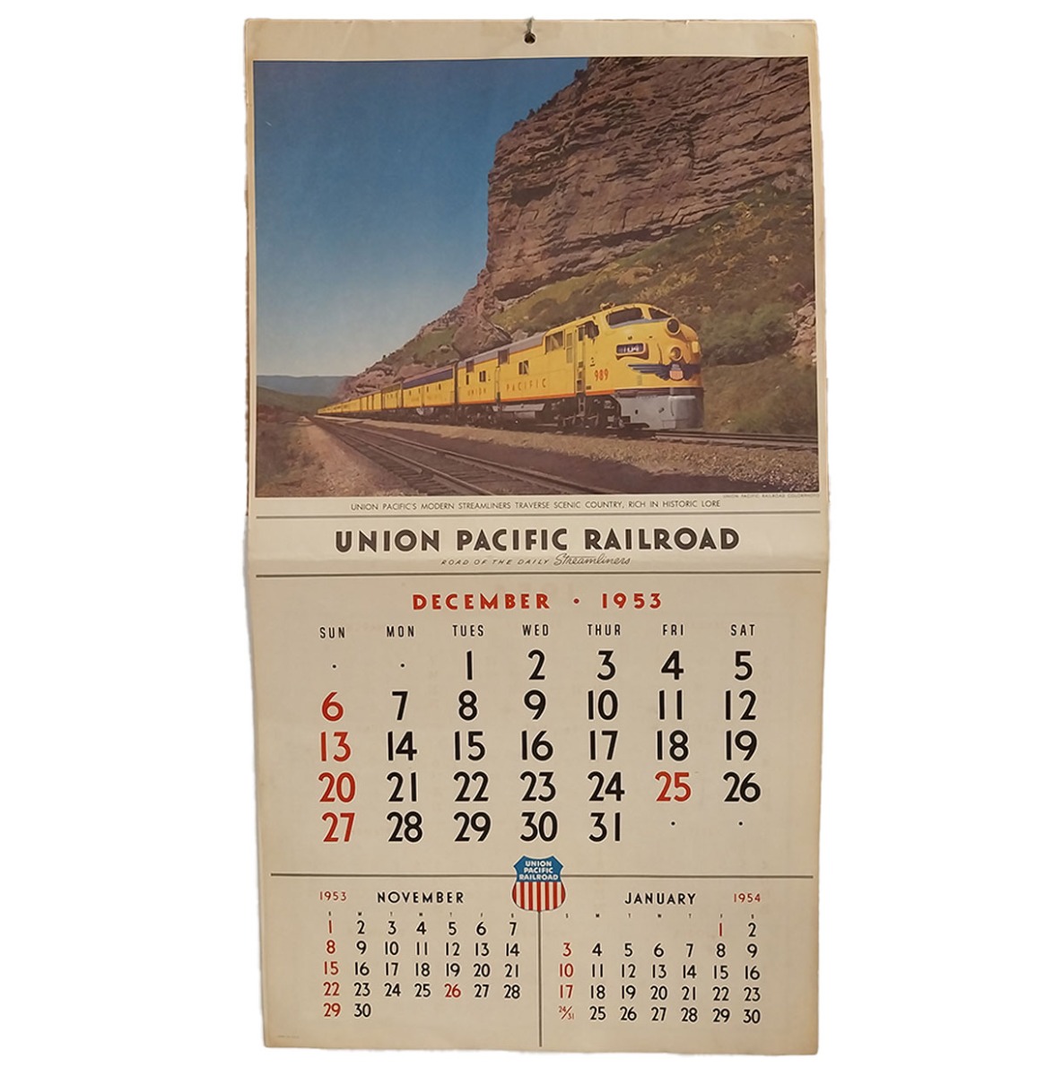 Union Pacific Railroad 1953 Kalender - Origineel | The Dutch Pickers