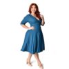 Unique Vintage Delores Swing Dress Dark Teal-XL | Unique Vintage