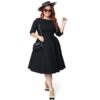 Unique Vintage Devon Swing Dress Black-XXL | Unique Vintage