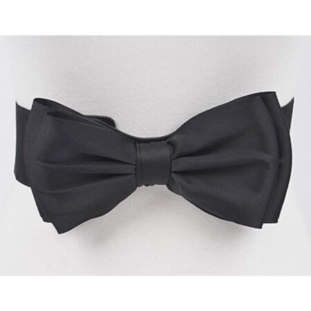 Unique Vintage Elastic Bow Belt Black | Unique Vintage