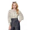 Unique Vintage Gwen Dot Blouse Ivory & Black-XXXL | Unique Vintage