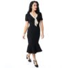 Unique Vintage Holloway Wiggle Dress Black-XS | Unique Vintage