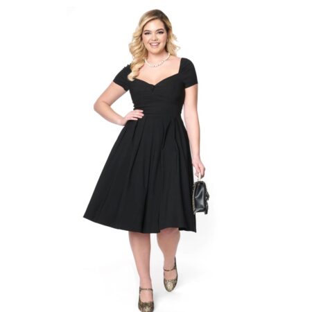 Unique Vintage Midge Dress Black-XXL | Unique Vintage