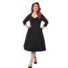 Unique Vintage Queen Anne Swing Dress Black-XL | Fiftiesstore
