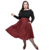 Unique Vintage Vivien Swing Skirt Burgundy -XXL | Fiftiesstore