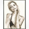 Urban Cotton Wandkleed 'A Woman's Face' 110 x 145cm in Floating Frame - black | Urban Cotton