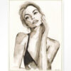 Urban Cotton Wandkleed 'A Woman's Face' 145 x 190cm in Floating Frame - off white | Urban Cotton