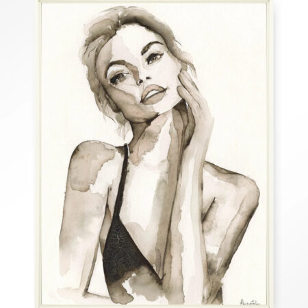 Urban Cotton Wandkleed 'A Woman's Face' 145 x 190cm in Floating Frame - off white | Urban Cotton