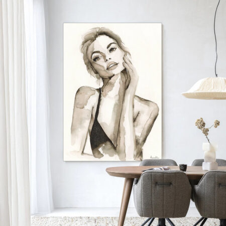 Urban Cotton Wandkleed 'A Woman's Face' 145 x 190cm in Frame - black | Urban Cotton