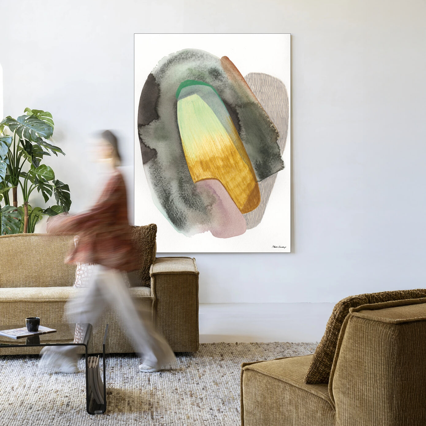 Urban Cotton Wandkleed 'Airborne' 80 x 110cm in Frame - black | Urban Cotton