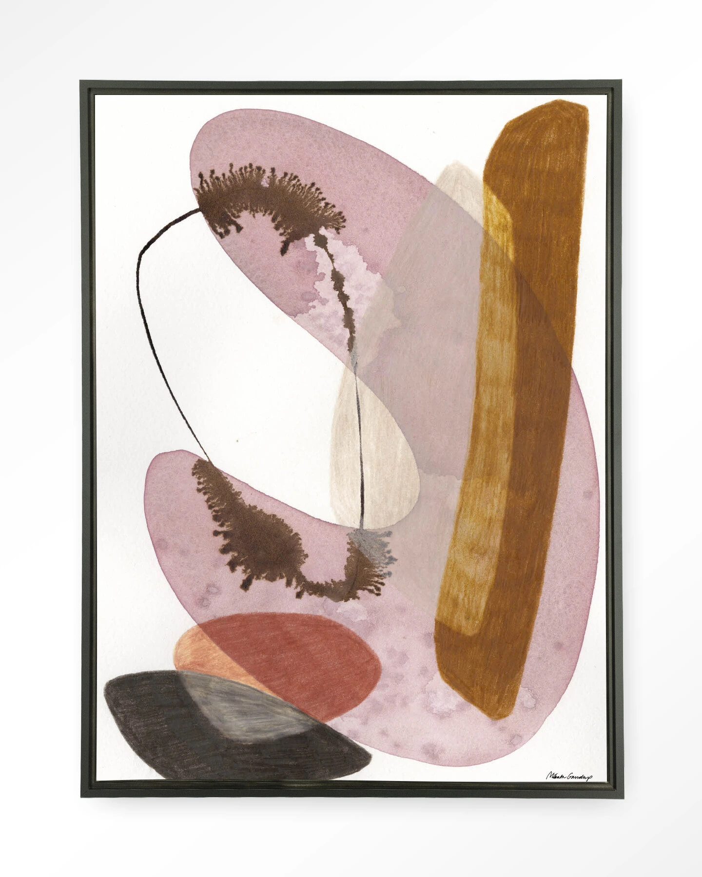Urban Cotton Wandkleed 'Balance' 110 x 145cm in Floating Frame - black | Urban Cotton