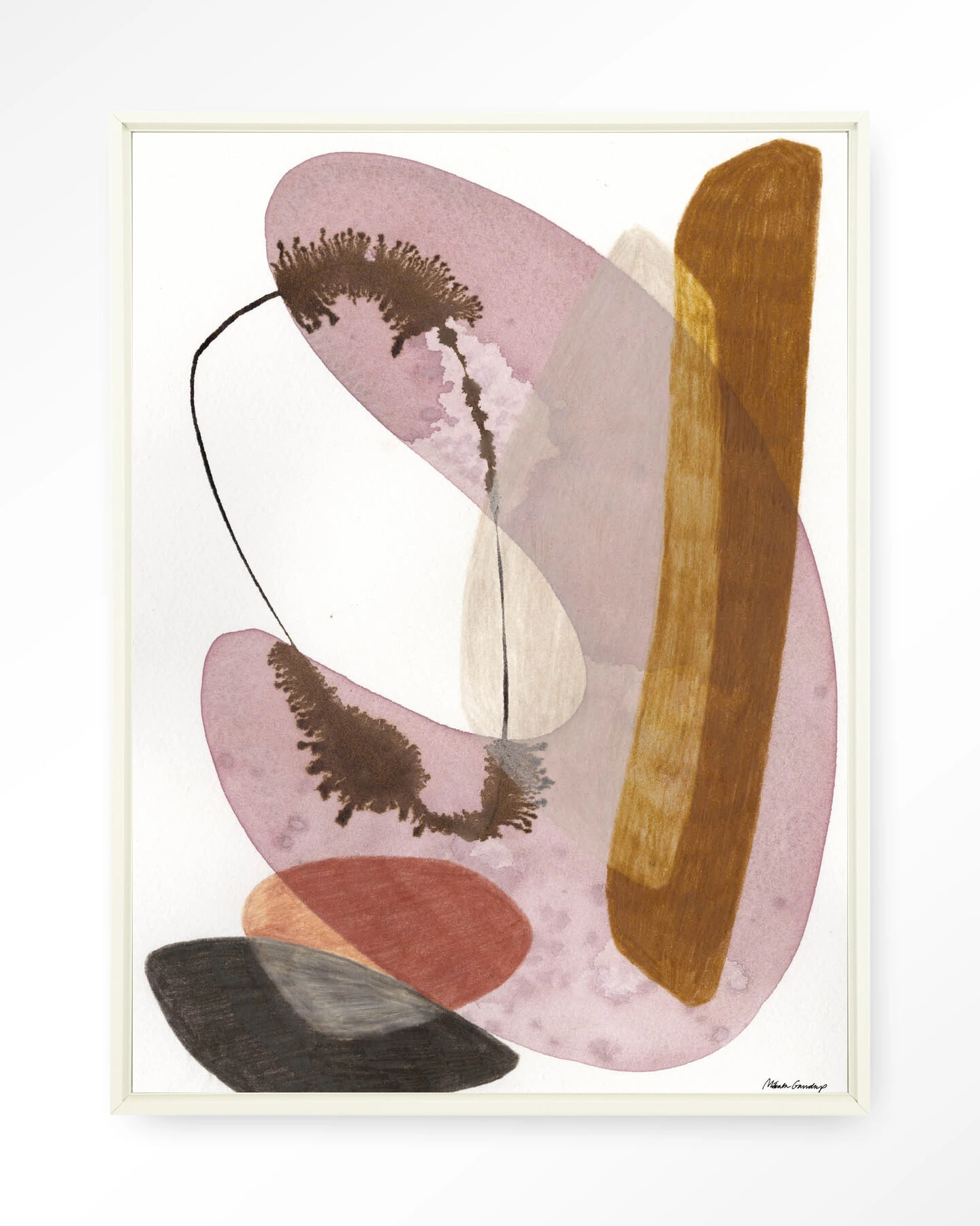 Urban Cotton Wandkleed 'Balance' 110 x 145cm in Floating Frame - off white | Urban Cotton