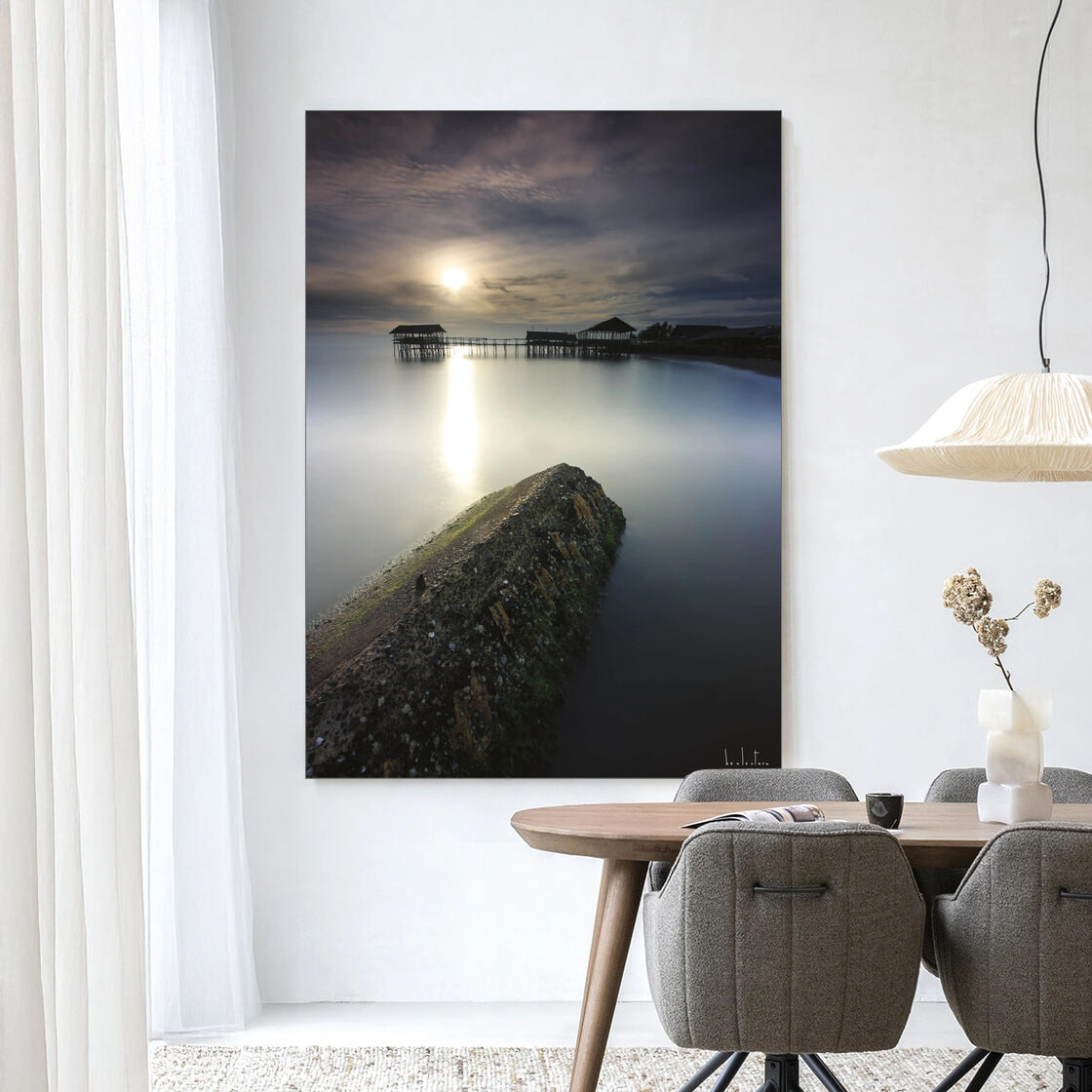 Urban Cotton Wandkleed 'Batu Lamunan' 80 x 110cm in Frame - black | Urban Cotton